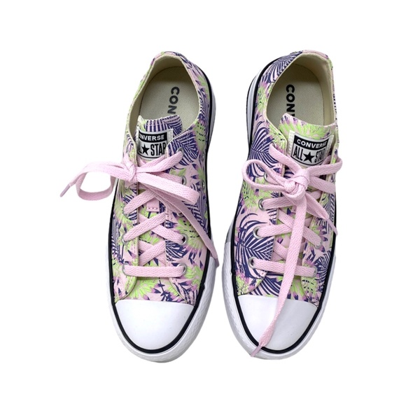 Converse Ctas Eva Lift OX Platform Low Sneakers Canvas Kids Women Pink A01200F - Picture 8 of 11